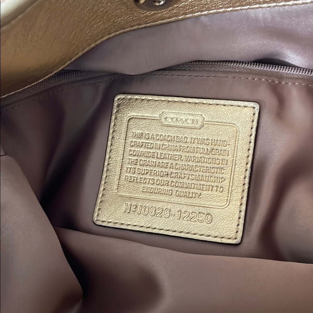 Coach Gold Leather Tote Bag - Picture 4 of 6